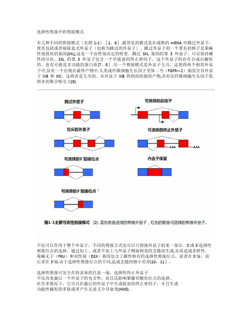 选择性剪接中的剪接模式