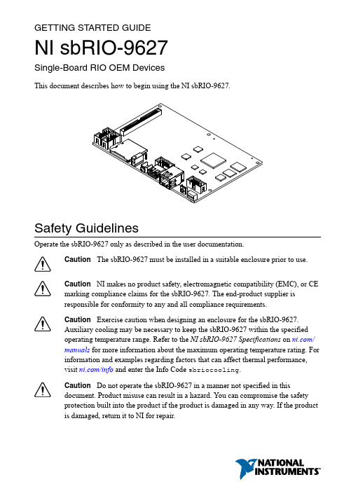NI sbRIO-9627单板RIOOEM设备使用指南说明书