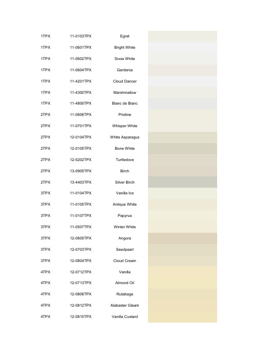 PANTONE_TPX色卡颜色编号1+2+新