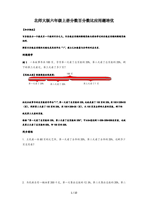 北师大版六年级上册分数百分数比应用题培优