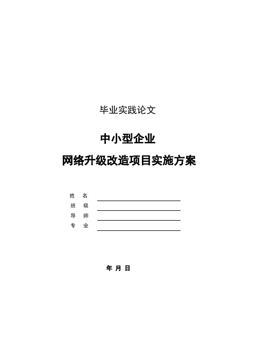 中小型企业网络升级改造项目实施方案(毕业论文)[管理资料]