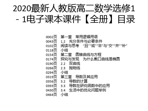 2020最新人教版高二数学选修1-1电子课本课件【全册】