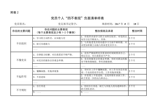 党员负面清单评价