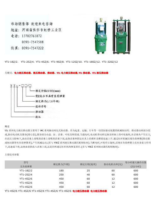 电力液压推动器YT1-45Z-6