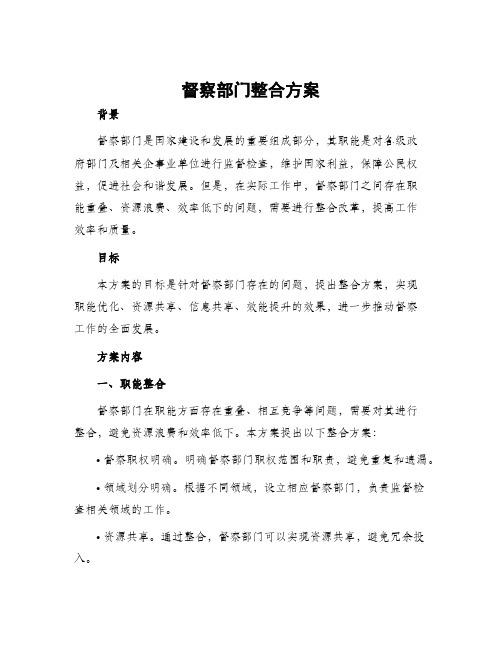 督察部门整合方案