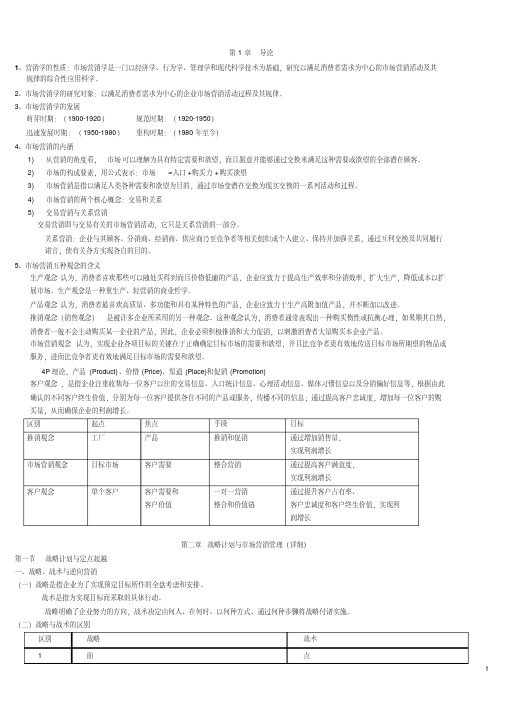 市场营销学知识点全面总结