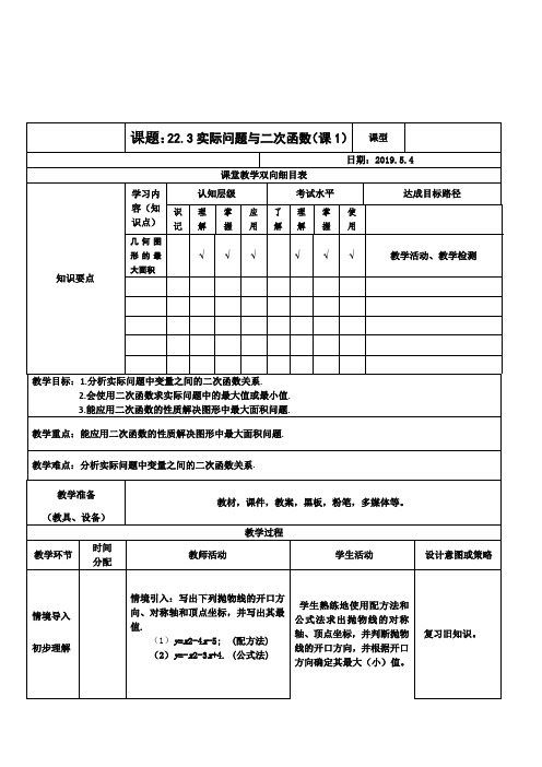 人教2011版初中数学九年级上册《实际问题与二次函数 阅读与思考 推测滑行距离与滑行时间的关系》_0