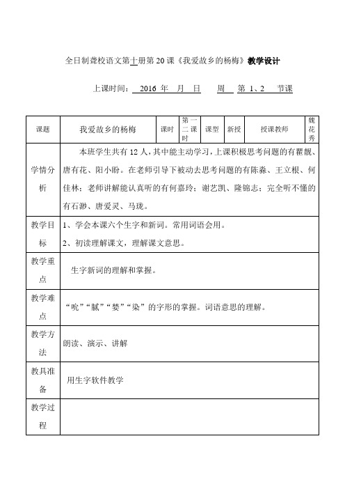 20 我爱故乡的杨梅