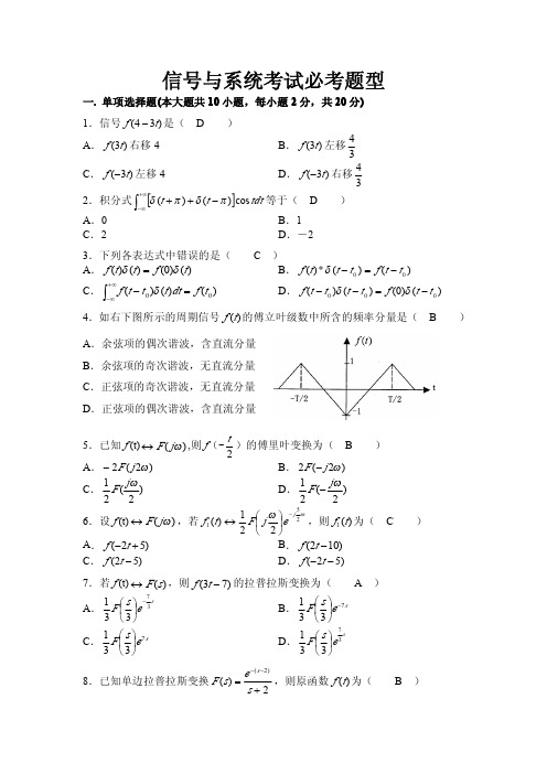 信号与系统考试必考题型