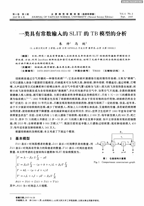 一类具有常数输入的SLIT的TB模型的分析