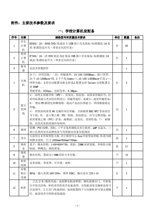 学校计算机室配备