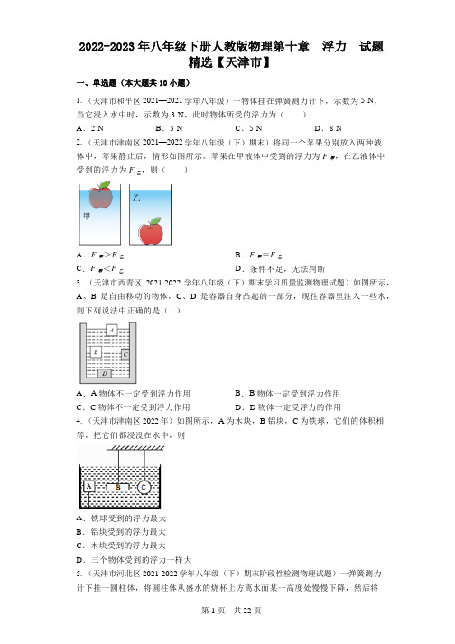 第十章  浮力  2022-2023学年人教版物理八年级下册