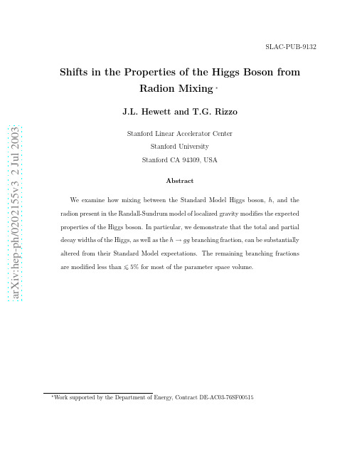 Shifts in the Properties of the Higgs Boson from Radion Mixing