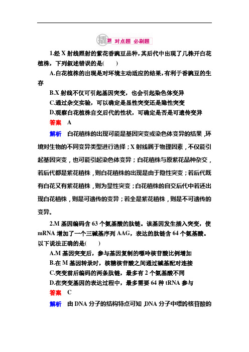 2019年高考生物一轮对点训练:14-1 基因突变 b Word版含解析