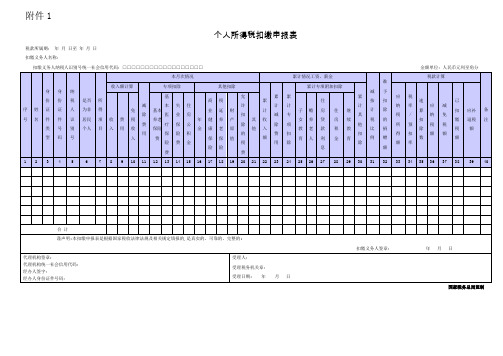 个人所得税扣缴申报表及填表说明