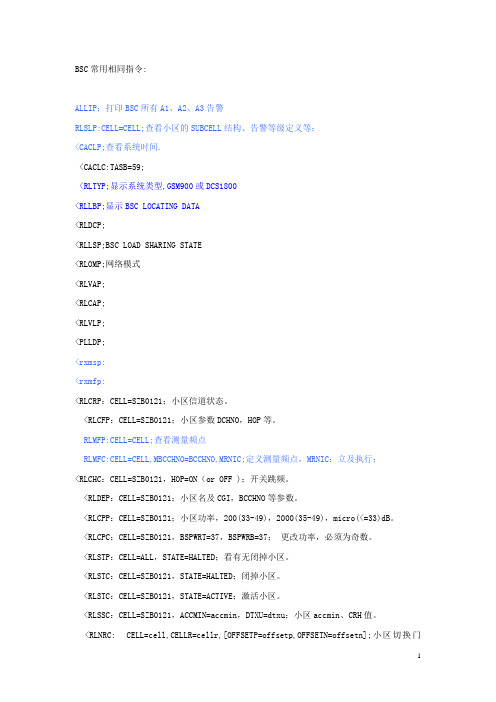 BSC常用相同指令