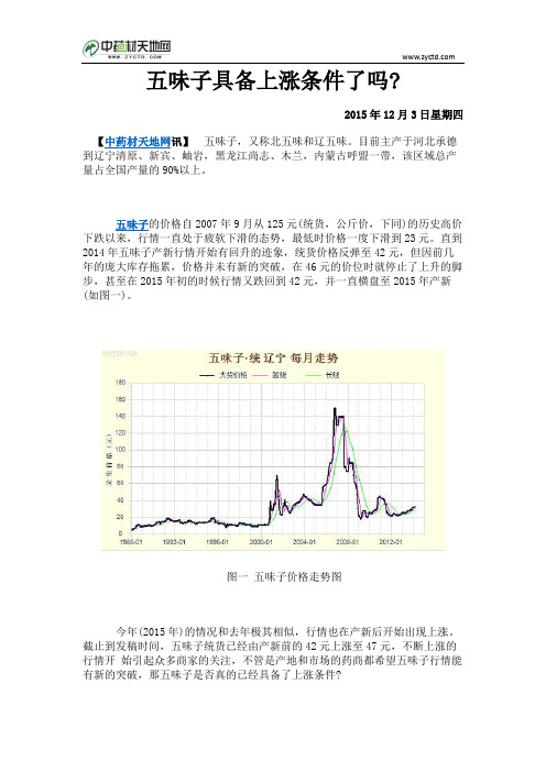 五味子具备上涨条件了吗