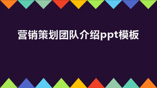 营销策划团队介绍ppt模板