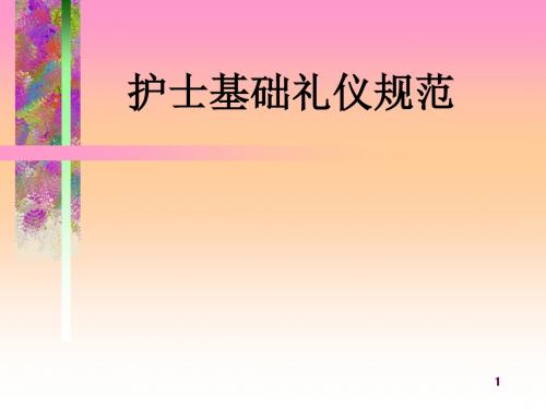 护士职业礼仪及规范(终稿)PPT课件
