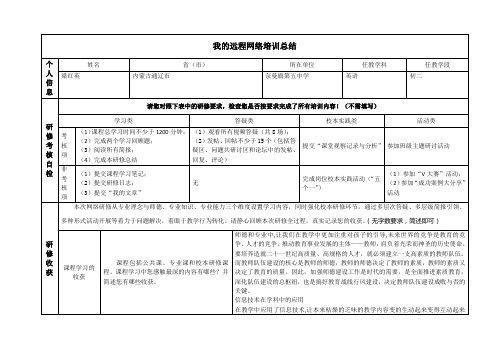 2013年国培网络培训总结模版[1] 2