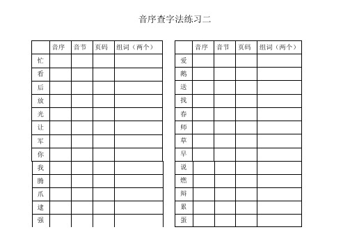 音序查字法练习