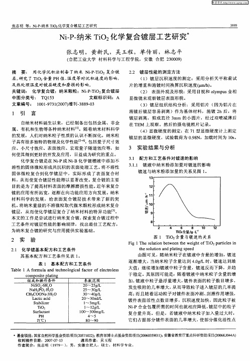 Ni—P-纳米TiO2化学复合镀层工艺研究