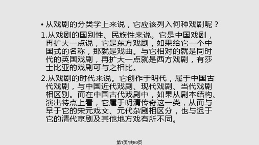 戏剧概论编导戏文适用模板PPT课件