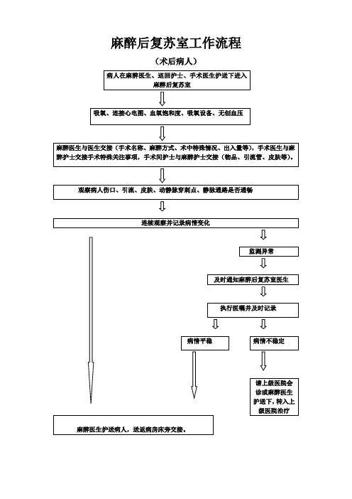 麻醉复苏流程
