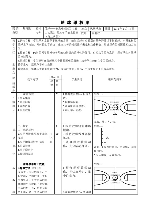 篮球专修教案