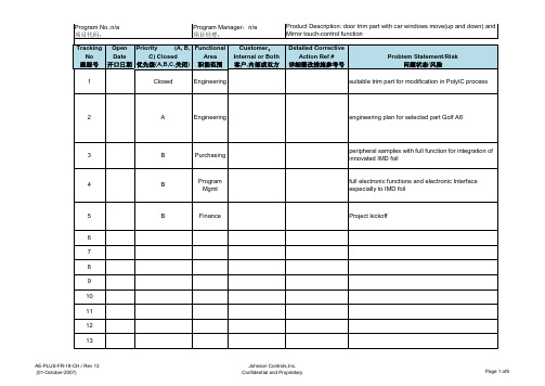 Open Issue List开口问题清单--Temp-20120822