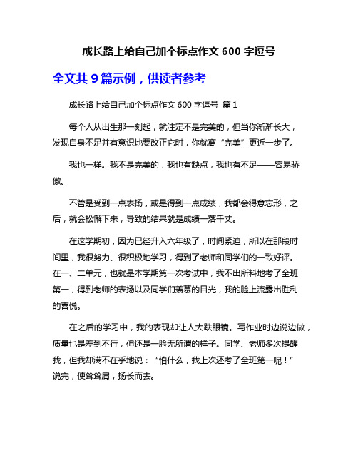 成长路上给自己加个标点作文600字逗号