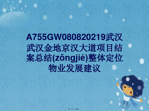 A755GW080820219武汉武汉金地京汉大道项目结案总结整体定位物业发展建议