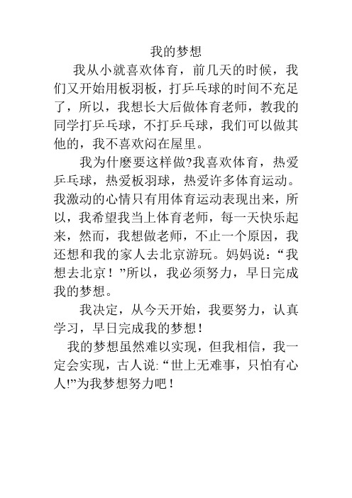 我的梦想 任锦秀