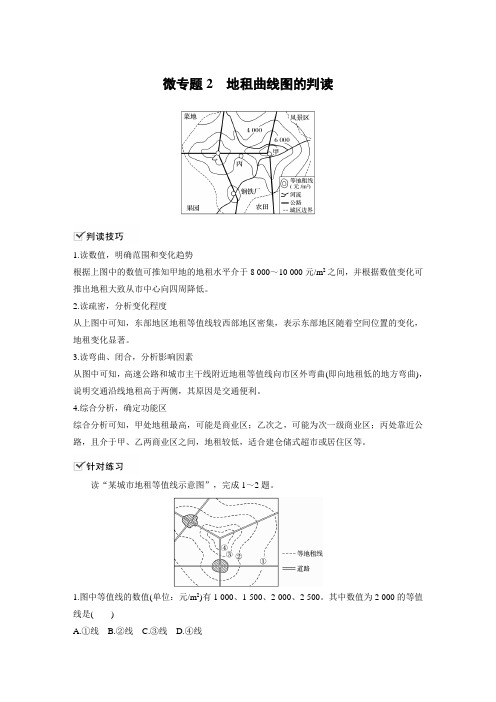 微专题2　地租曲线图的判读