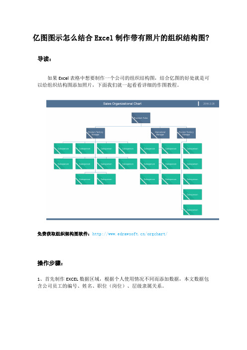 亿图图示怎么结合Excel制作带有照片的组织结构图