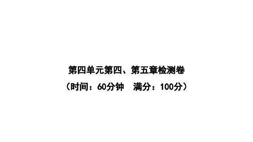 人教版七年级生物下册第四单元第四、第五章检测卷课件