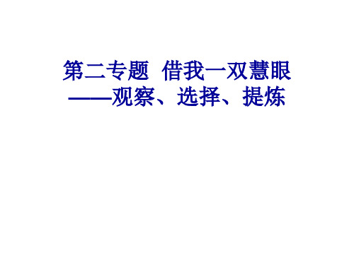 借我一双慧眼——观察、选择、提炼精选教学PPT课件