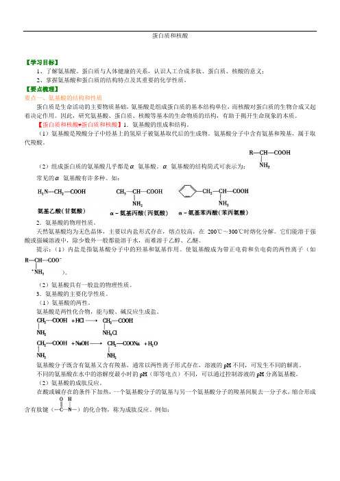 高中化学选修5之知识讲解_蛋白质和核酸_提高