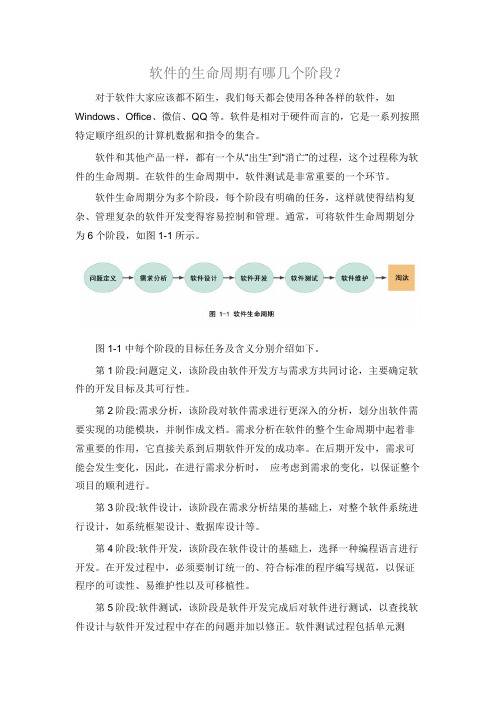 软件的生命周期有哪几个阶段？