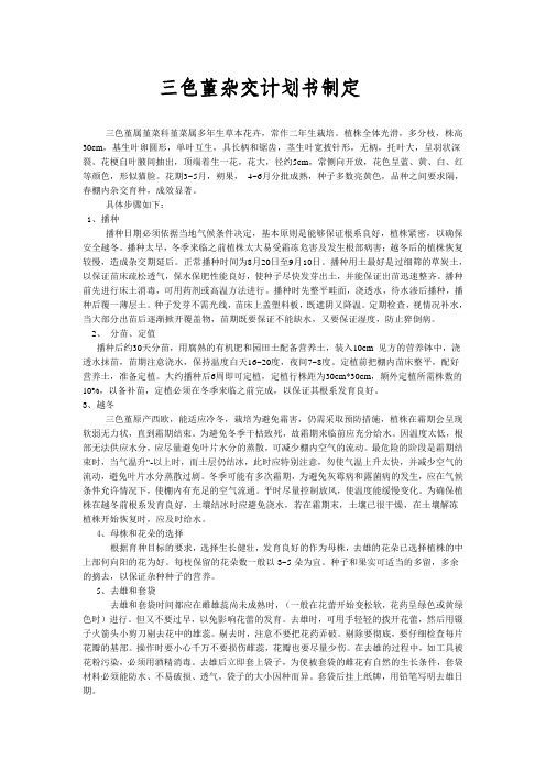 三色堇杂交计划书