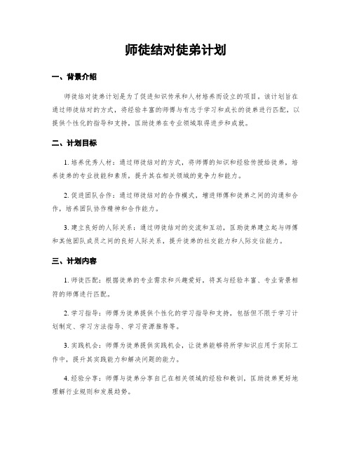 师徒结对徒弟计划