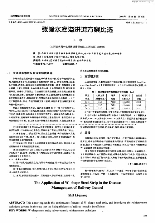 张峰水库溢洪道方案比选