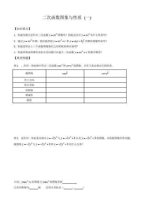 第二十四节二次函数图象与性质-(一)