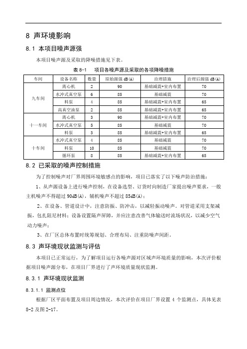 推荐-环境影响评价报告公示：二甲基二烯丙基氯化铵,二烯丙基胺现状环境影响评估报告声环环评报告 精品