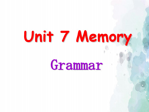 沪教牛津版-英语-八年级上-unit 7 Grammar