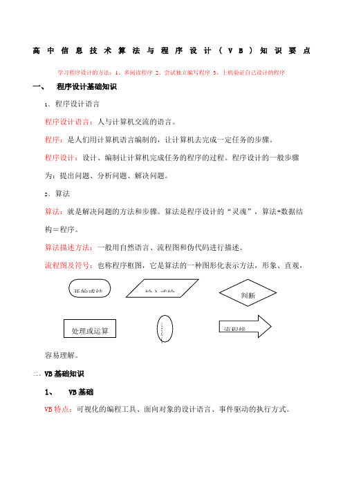 高中信息技术VB知识要点