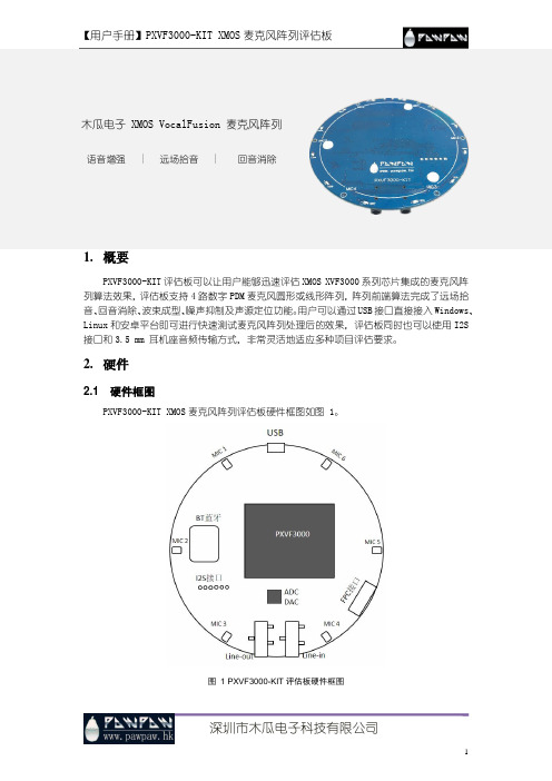 【用户手册】PXVF3000-KIT XMOS麦克风阵列评估板_v1