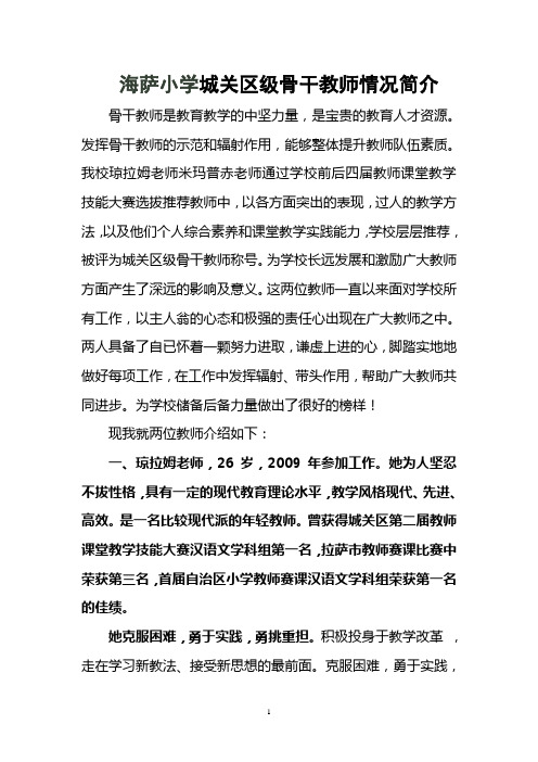 骨干教师辐射作用汇报材料2