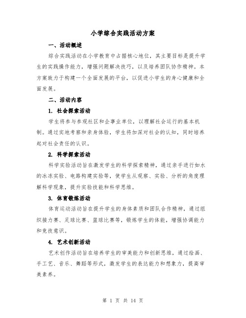 小学综合实践活动方案(5篇)