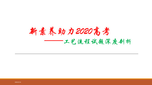 新素养助力2020高考化学 工艺流程试题深度剖析课件 (共48张PPT)